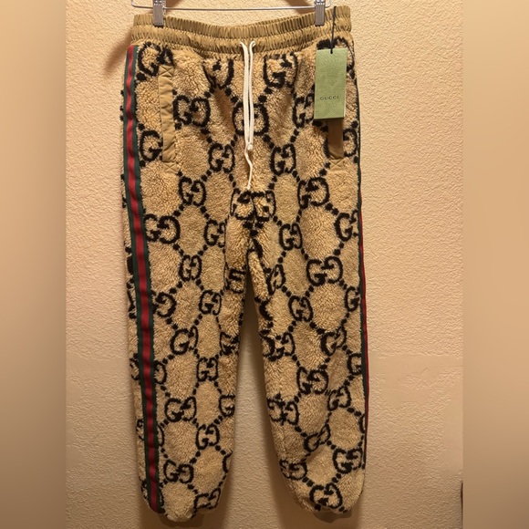 Gucci Pants - New Authentic Gucci GG Supreme Jumbo Logo Wool Sweatpants Size XXL